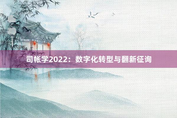司帐学2022：数字化转型与翻新征询